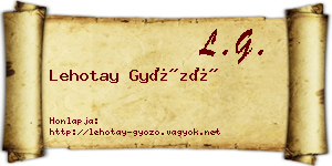 Lehotay Győző névjegykártya